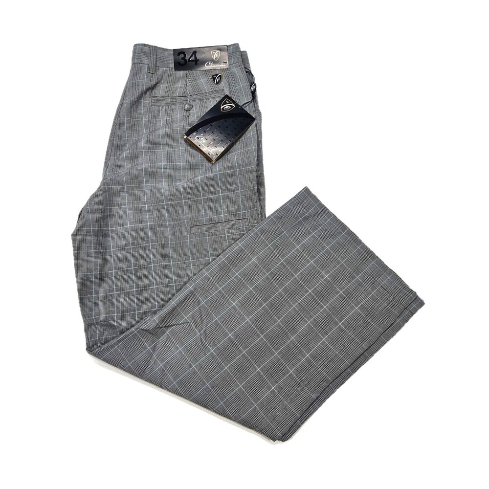 New With Tags Men's Cleveland Classics Swing Pewter Plaid Pants Size 34